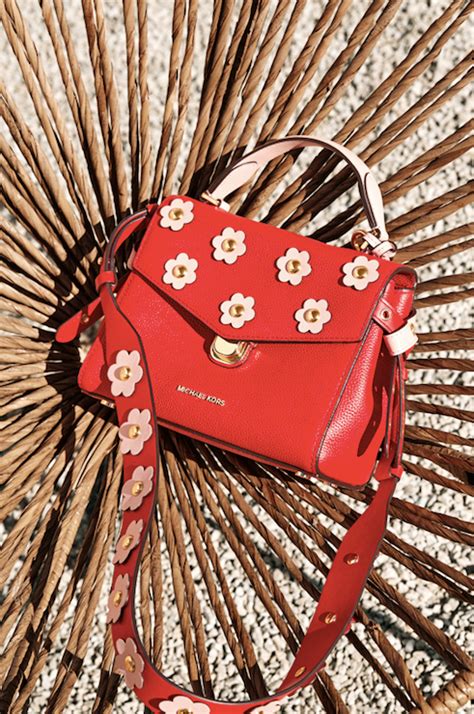 michael kors bristol floral appliqué leather crossbody